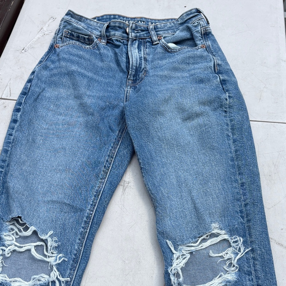 Classic Blue Distressed Women Jeans American Eagle